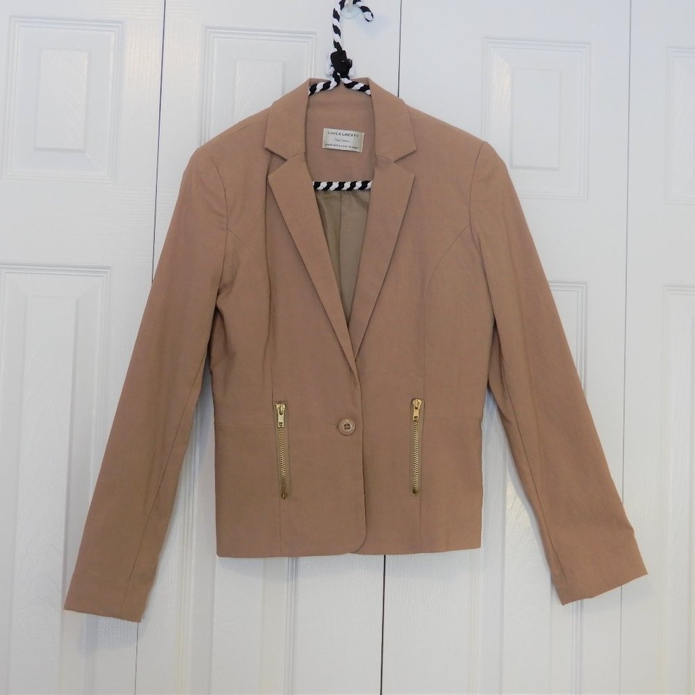 Love & Liberty Beige Fitted Blazer in size S